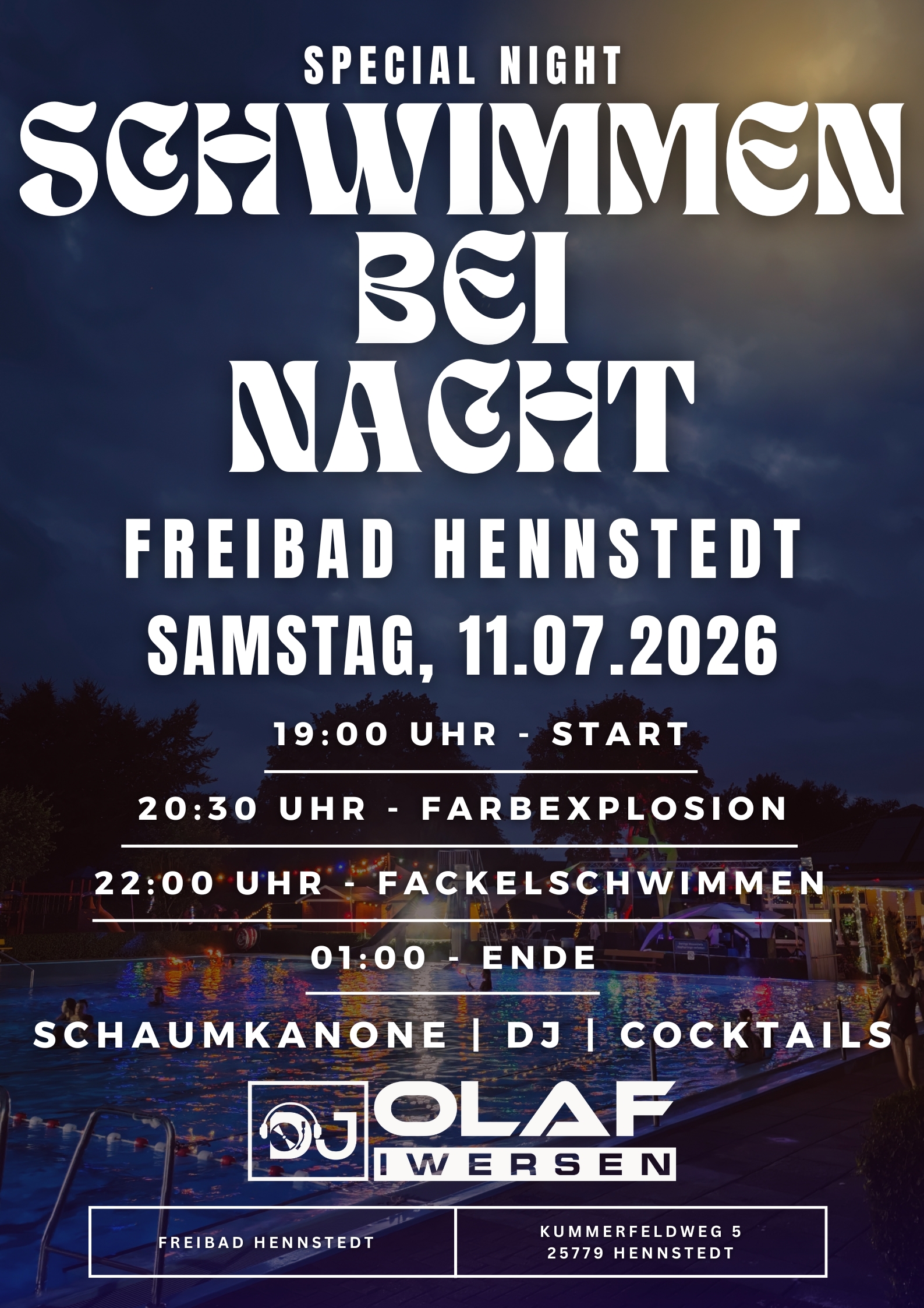 Schwimmen bei Nacht