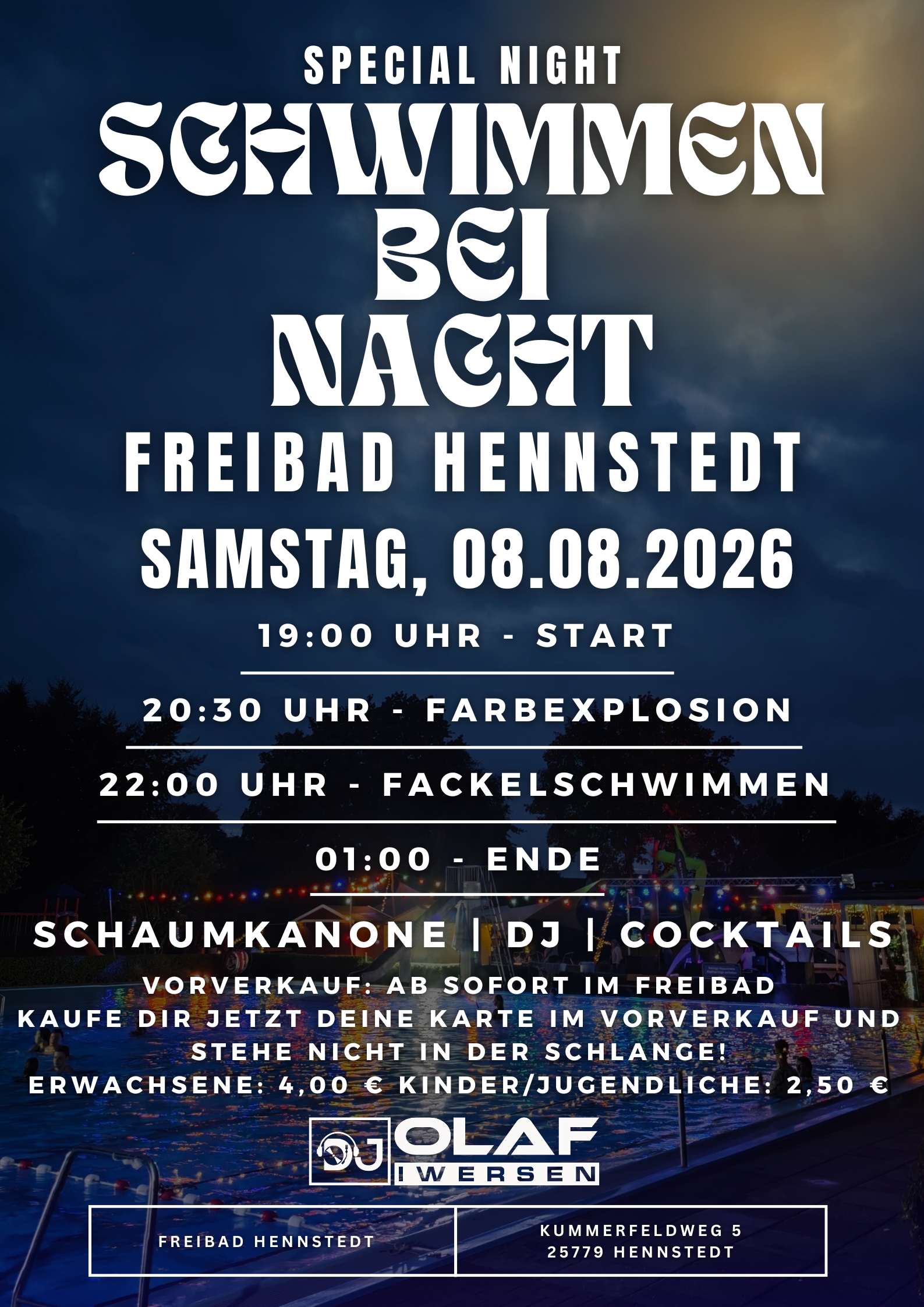 Schwimmen bei Nacht