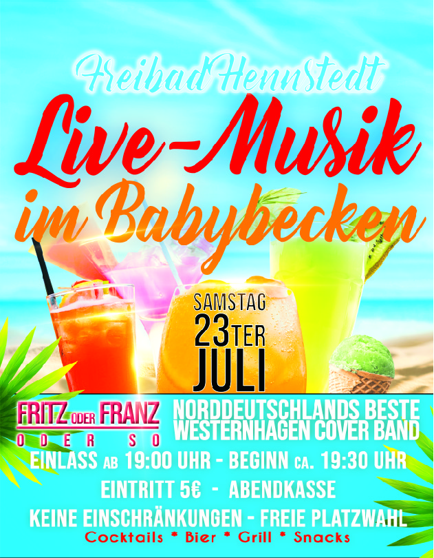 Flyer zu Westernhagencover mit Beach Party